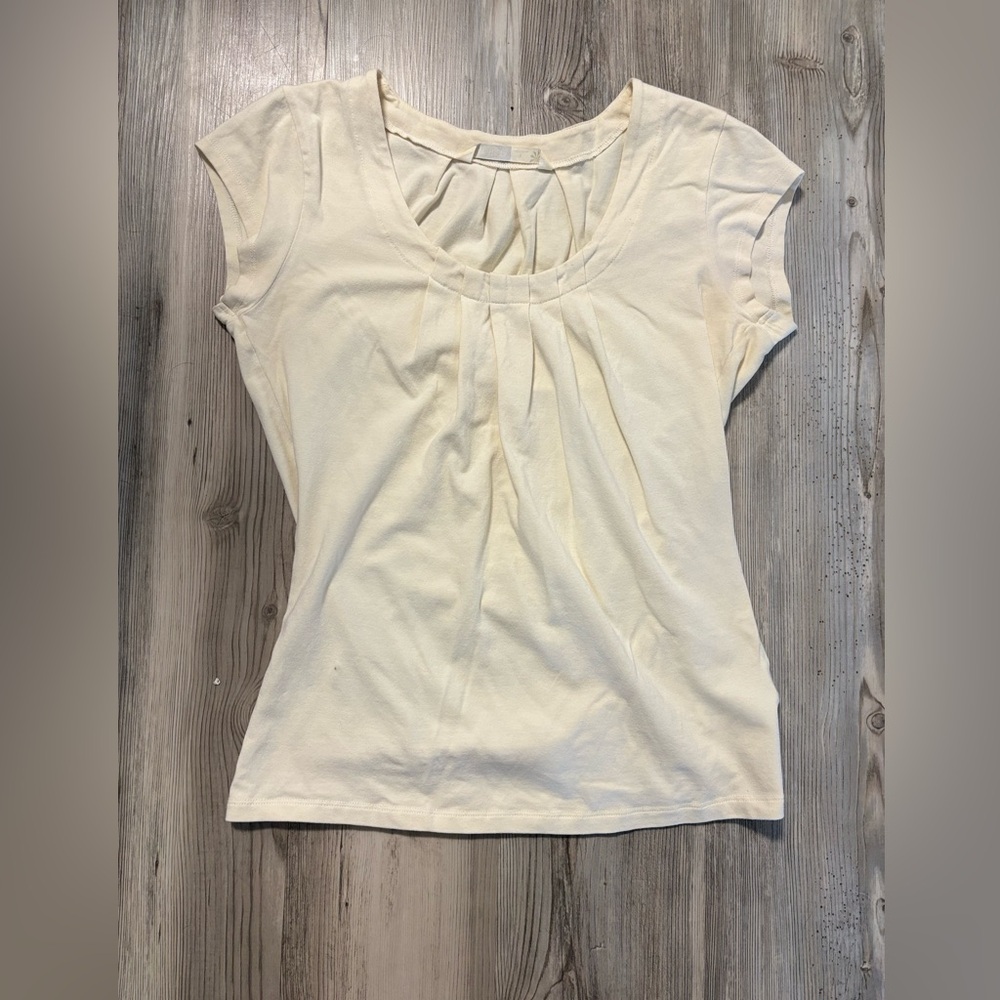 Athleta Cream Short Sleeve Women's Top